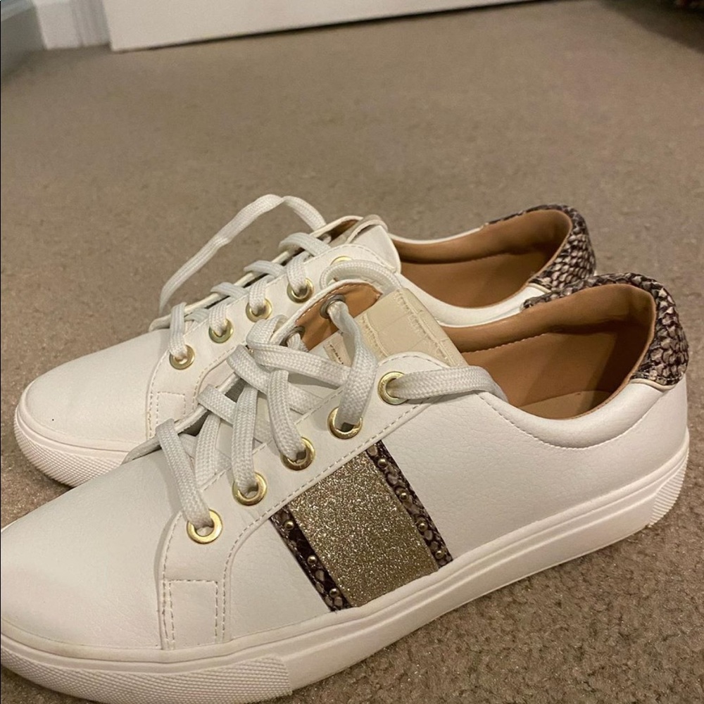 cute snakeskin and sparkly sneakers!